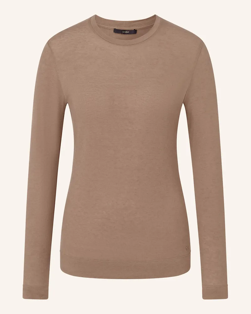 windsor. Longsleeve Dunkelbraun