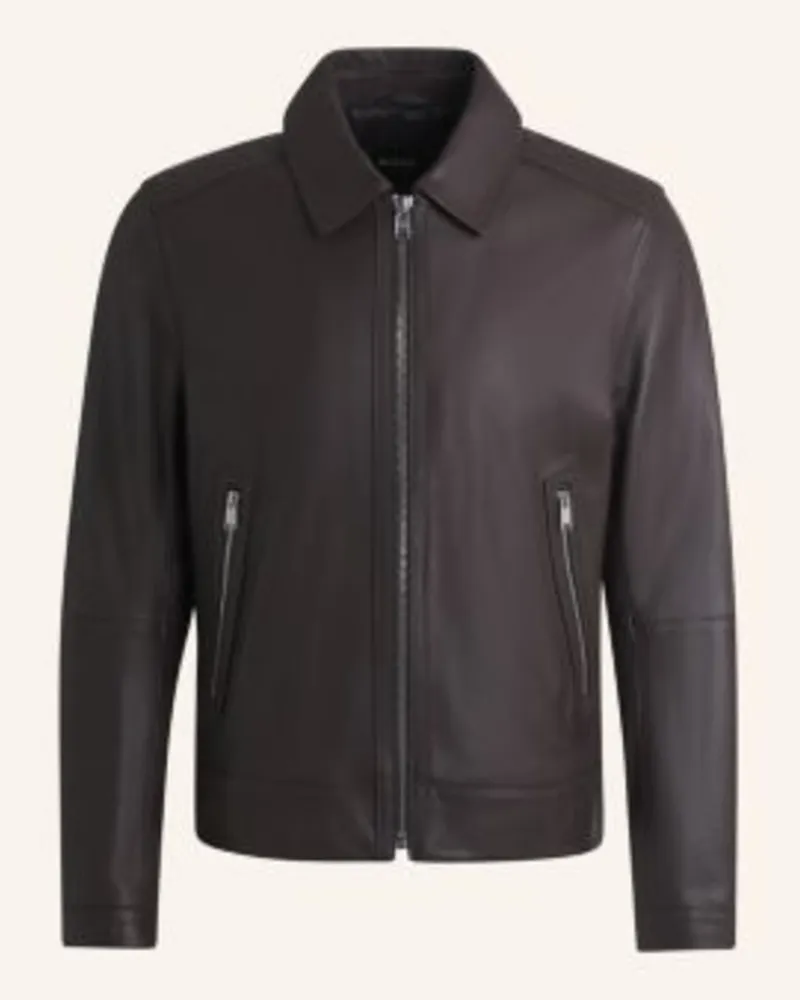 HUGO BOSS Lederjacke MAPSON4 Braun