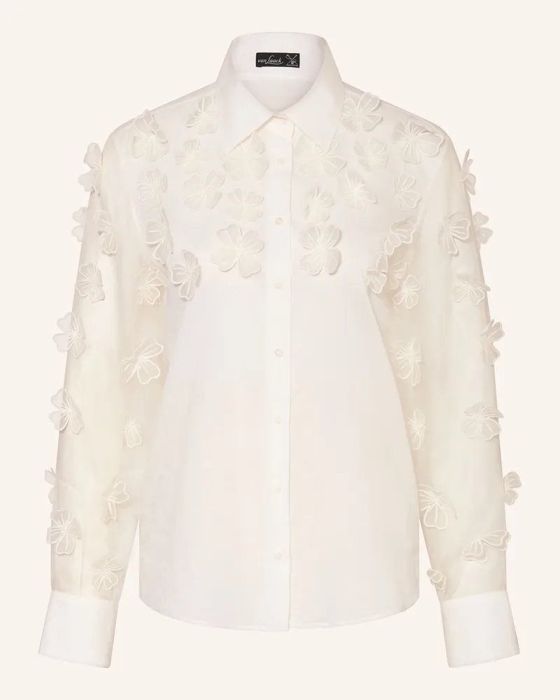 van Laack Hemdbluse VL-CELLY-FAPPL im Materialmix Weiss