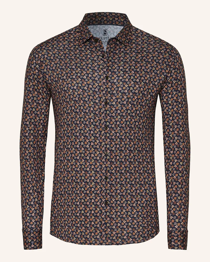 DESOTO Jerseyhemd Slim Fit blau Dunkelblau
