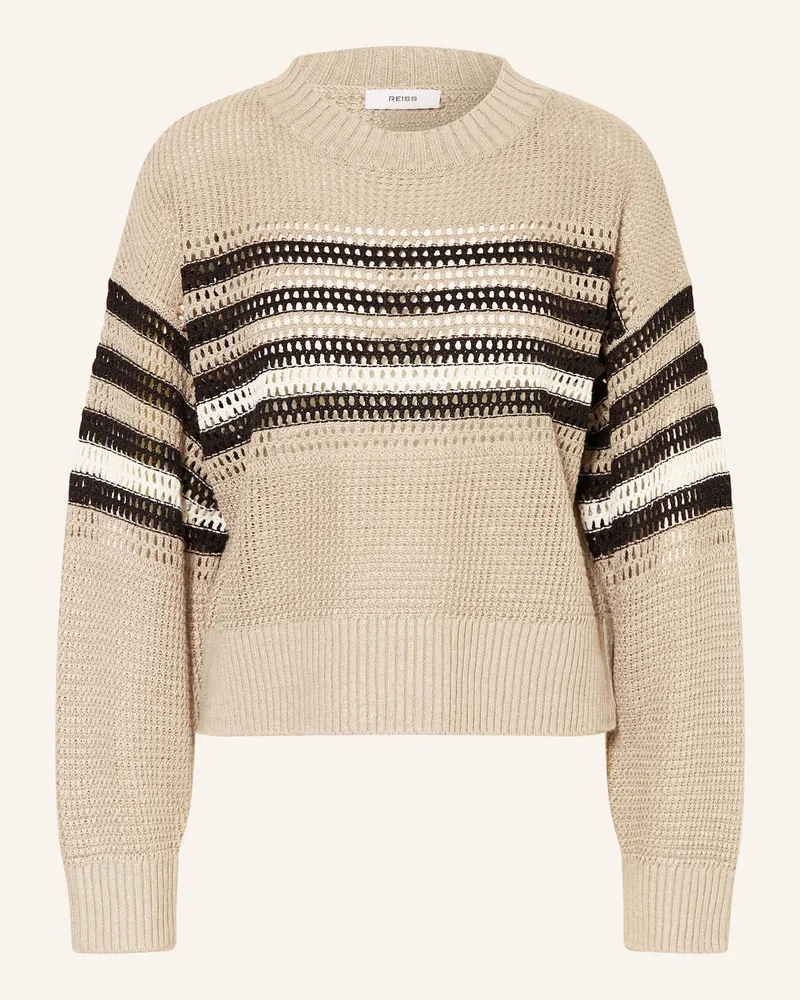 Reiss Pullover CATRICE aus Leinen Taupe