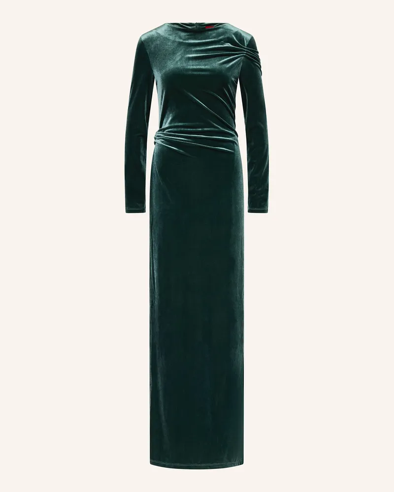 HUGO BOSS Samtkleid NARTECO Dunkelgrün