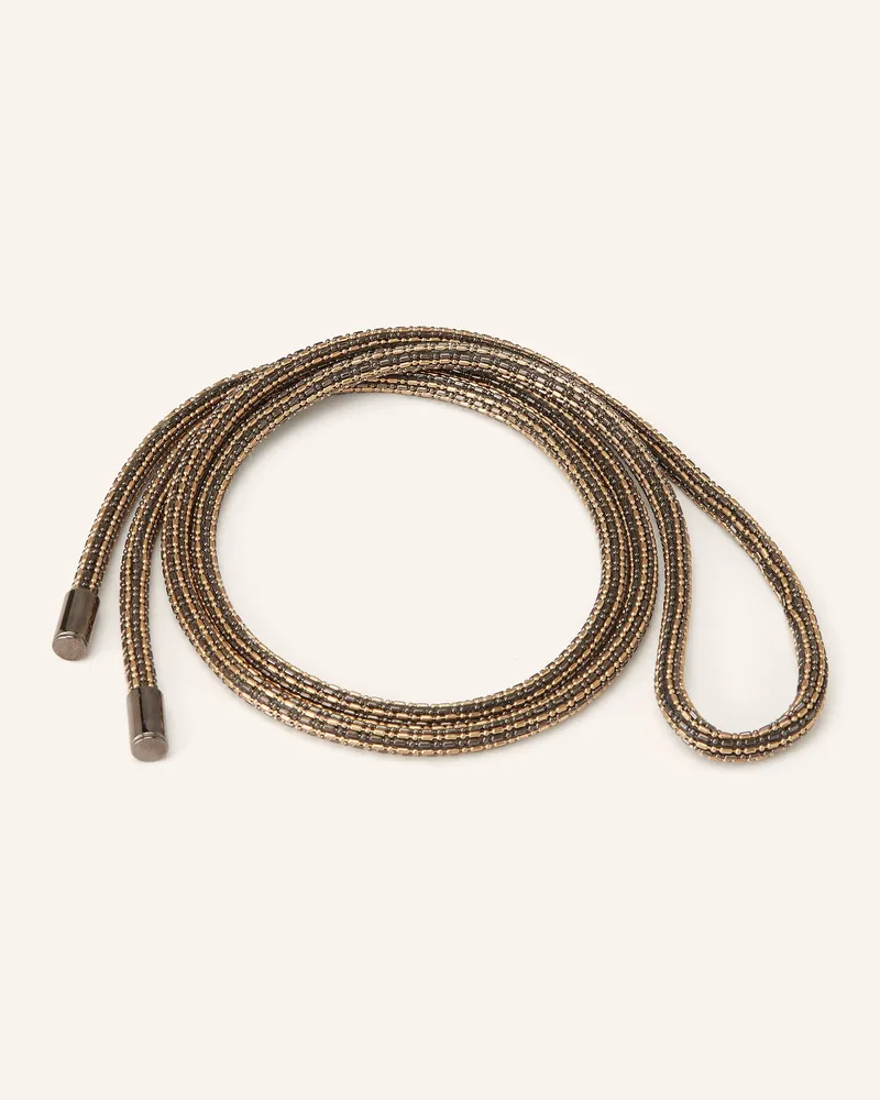 Luisa Cerano Gürtel Aus Schmucksteinen gold Taupe