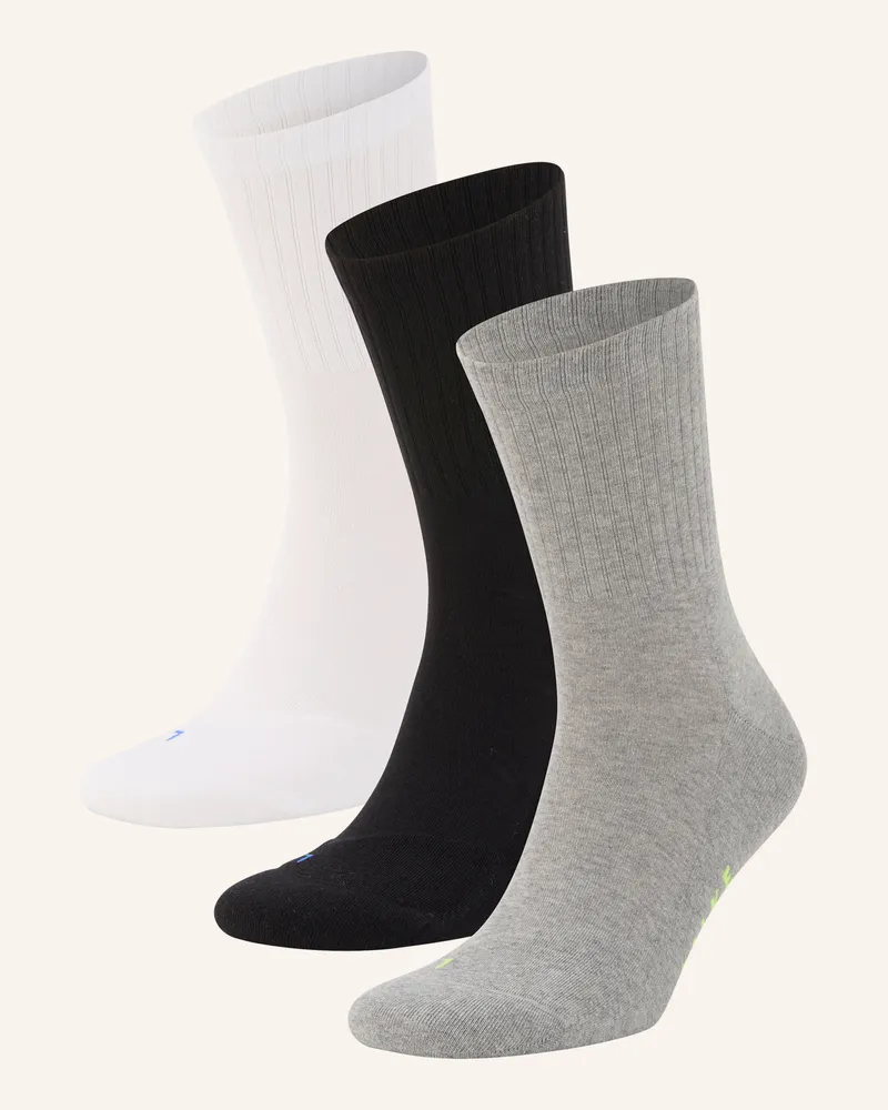 Falke 3er-Pack Laufsocken Run Rib Crew grau 0010