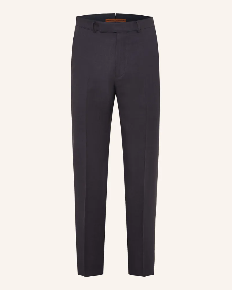 Ermenegildo Zegna Anzughose Regular Fit aus Leinen Dunkelblau