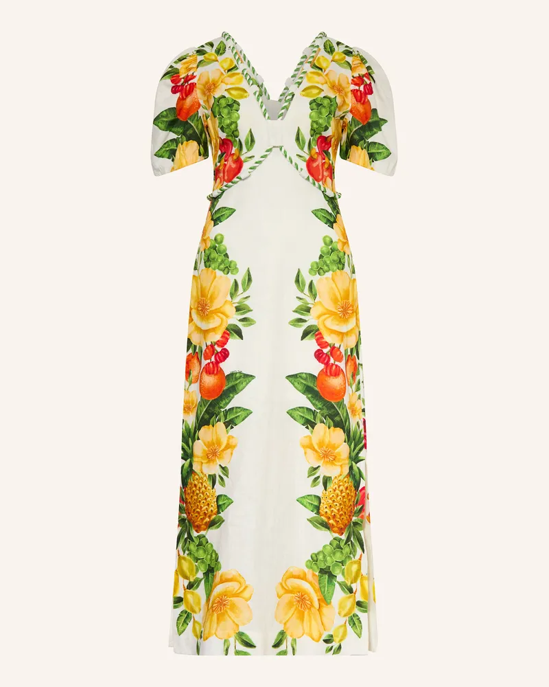 FARM Rio Cocktailkleid PICNIC FLOWERS aus Leinen Ecru