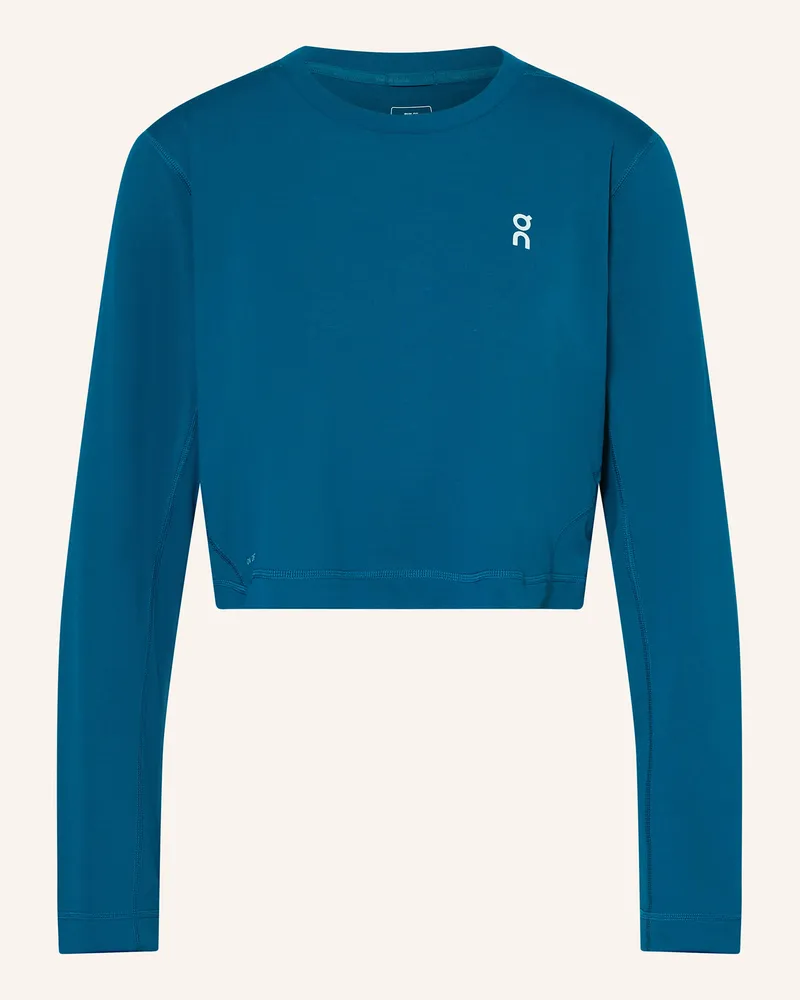 ON Longsleeve TRAIN LONG-T CROP Blau