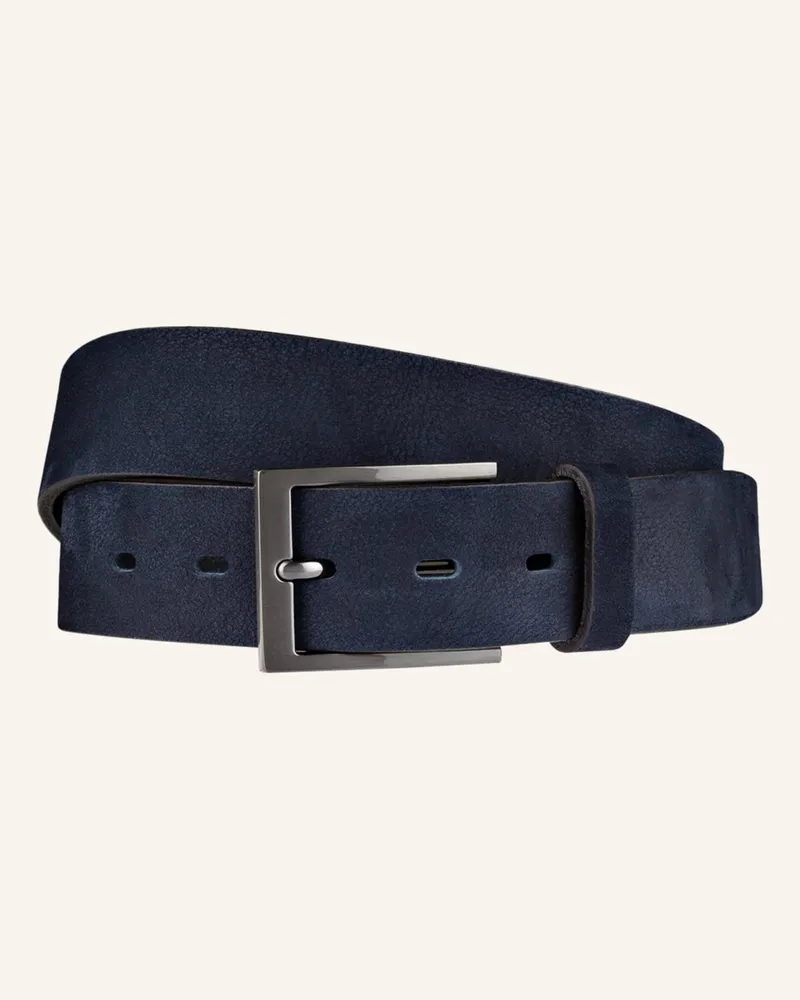 Strokesman's Ledergürtel Dunkelblau