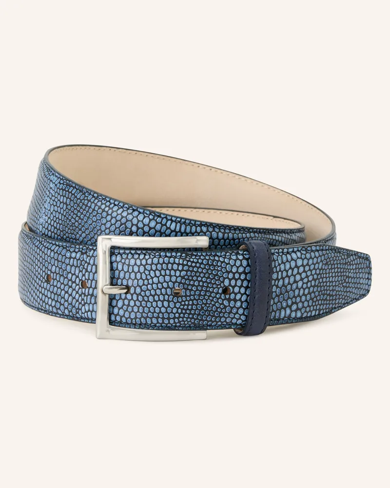 Lindenmann Ledergürtel blau Blaugrau