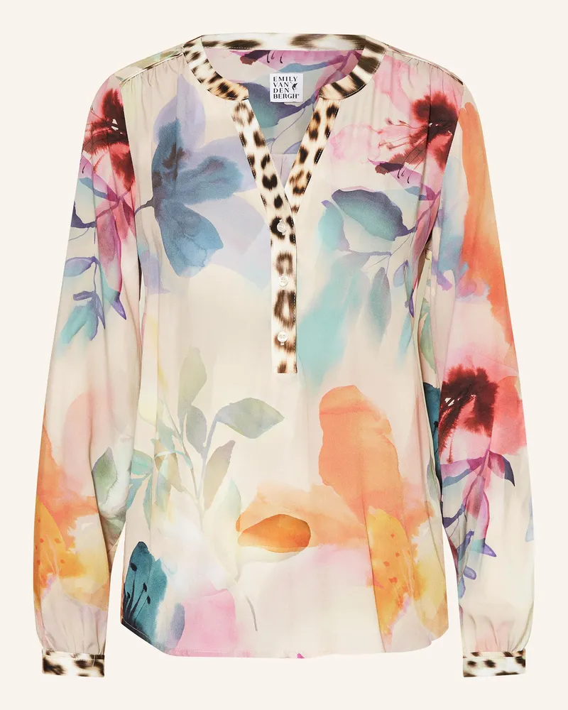 Emily van den Bergh Bluse mit Rüschen Hellblau