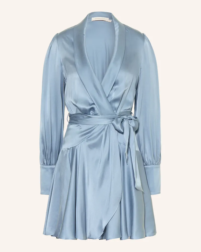 Zimmermann Wickelkleid Aus Seide blau Hellblau