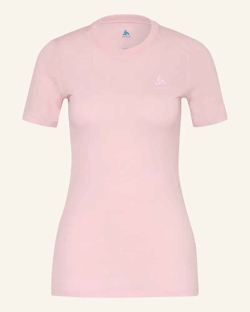 Odlo Funktionswäsche-Shirt Natural Merino 160 Aus Merinowolle pink Hellrosa