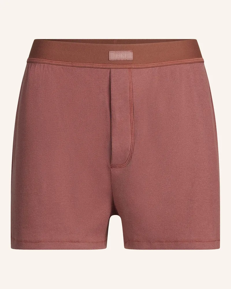 SKIMS Lounge-Shorts Cotton Rib rot Redwood