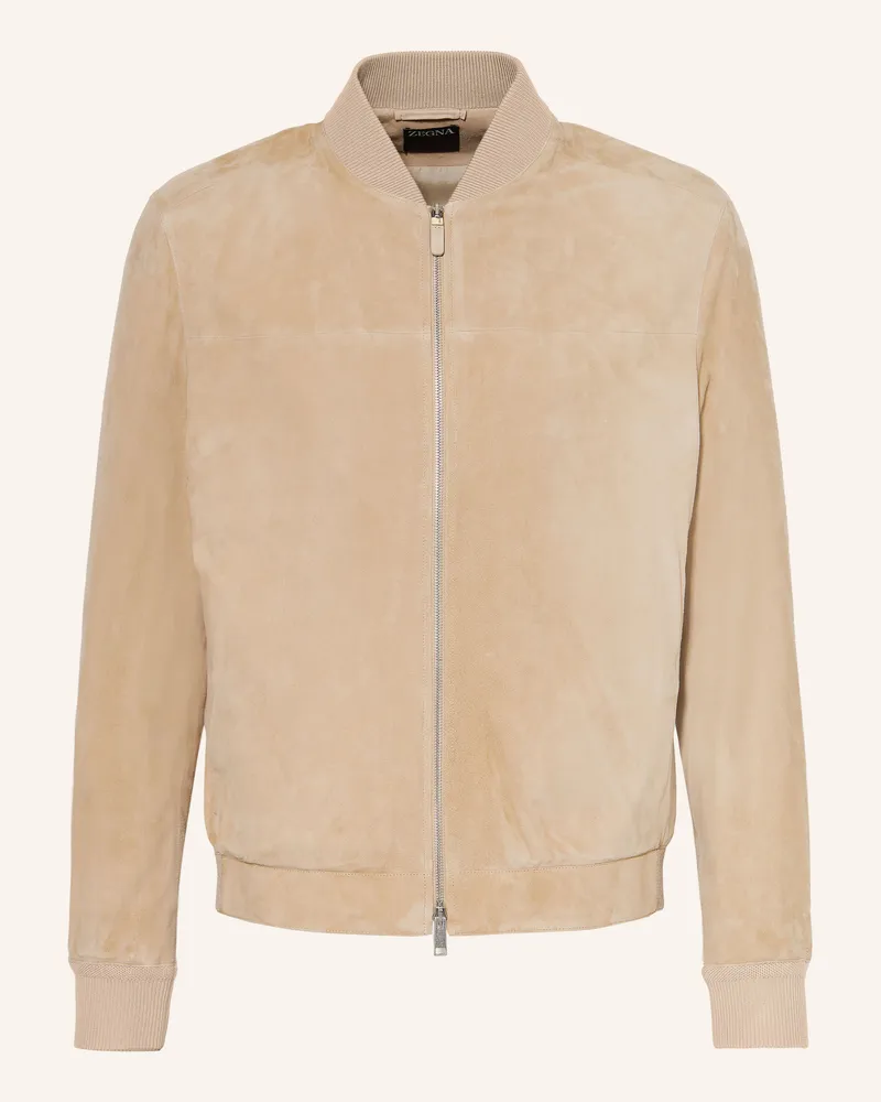 Ermenegildo Zegna Lederblouson beige Beige