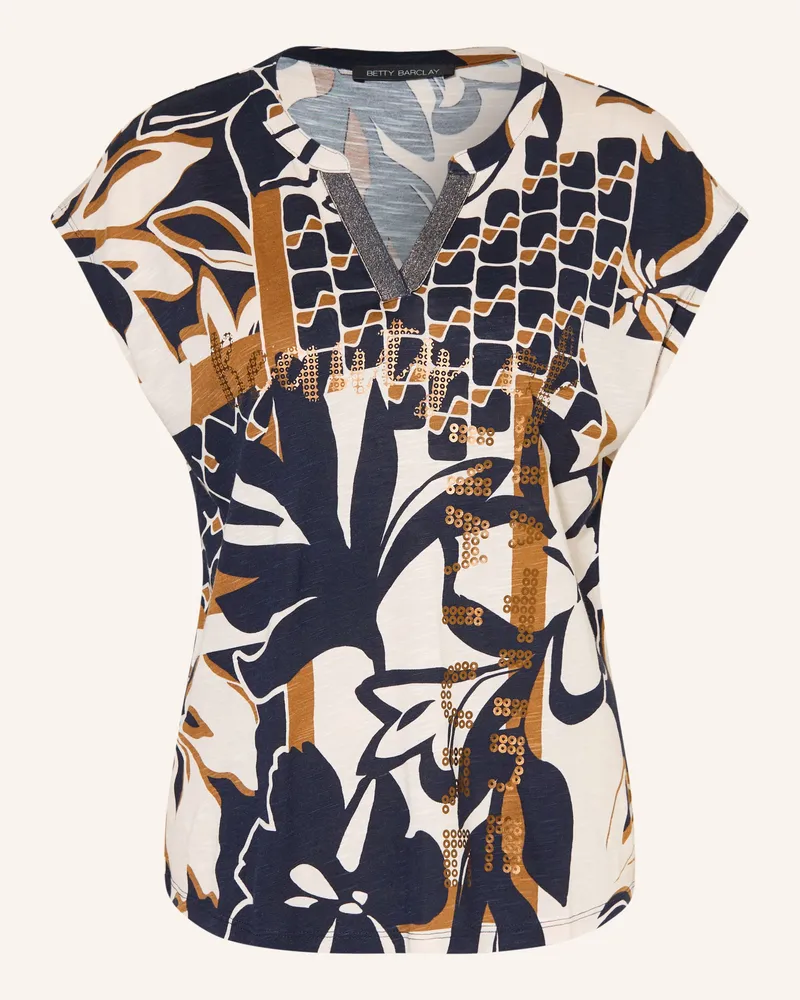 Betty Barclay Blusenshirt Mit Glitzergarn blau Creme