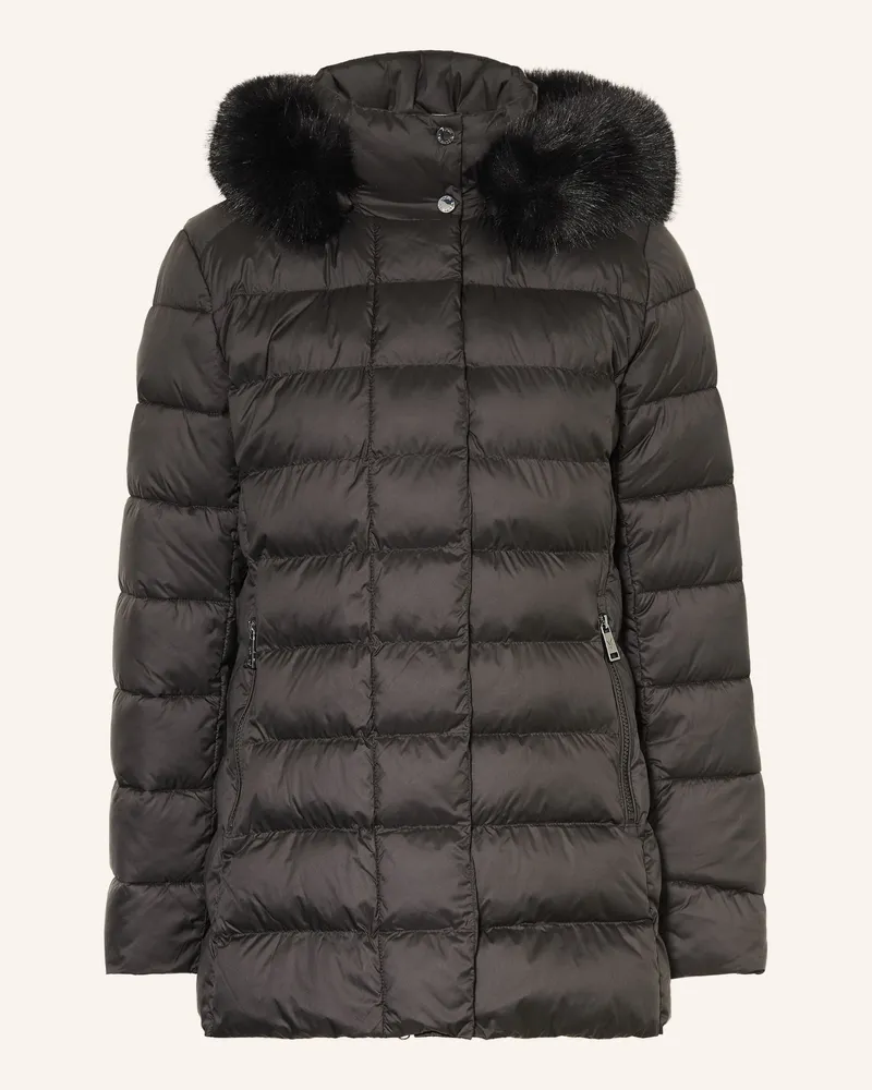 Fuchs Schmitt Steppjacke mit Kunstfell und abnehmbarer Kapuze Schwarz