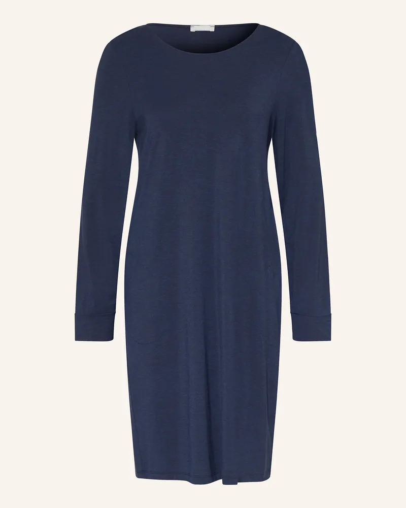 Hanro Nachthemd Natural Elegance blau Dunkelblau