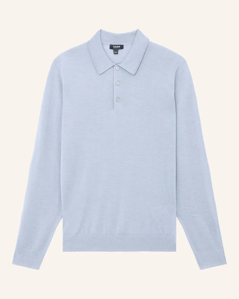 Reiss Strick-Poloshirt Trafford blau Hellblau