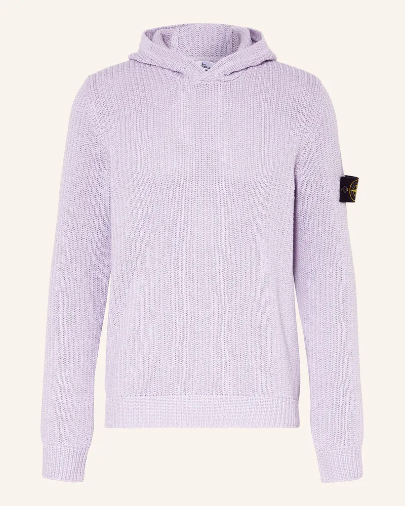 Stone Island Strick-Hoodie Helllila