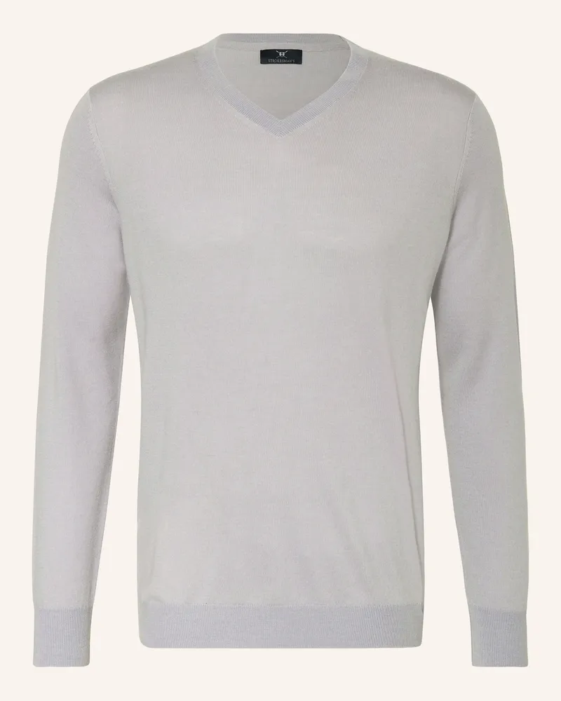 Strokesman's Pullover aus Merinowolle Hellgrau