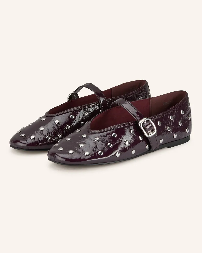 Steve Madden Mary-Jane-Ballerinas ARCHER mit Nieten Dunkelrot