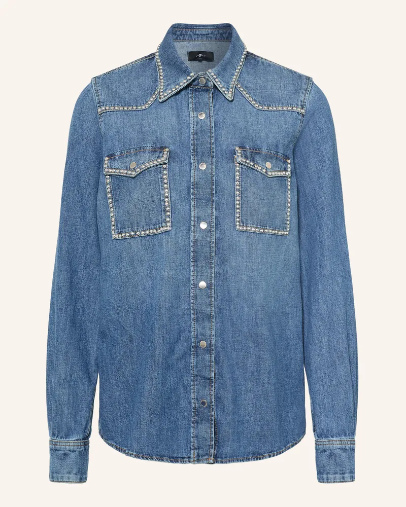 7 for all mankind Jeanshemd Mit Nieten blau Blau