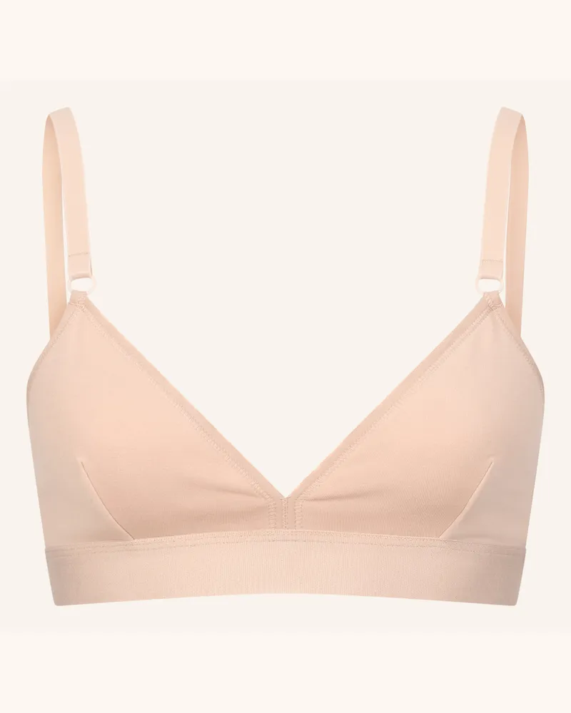 Ehrlich Textil Casual Cotton Triangel Bralette Bügellos Aus Bio-Baumwolle - Verstellbare Träger braun Rosa