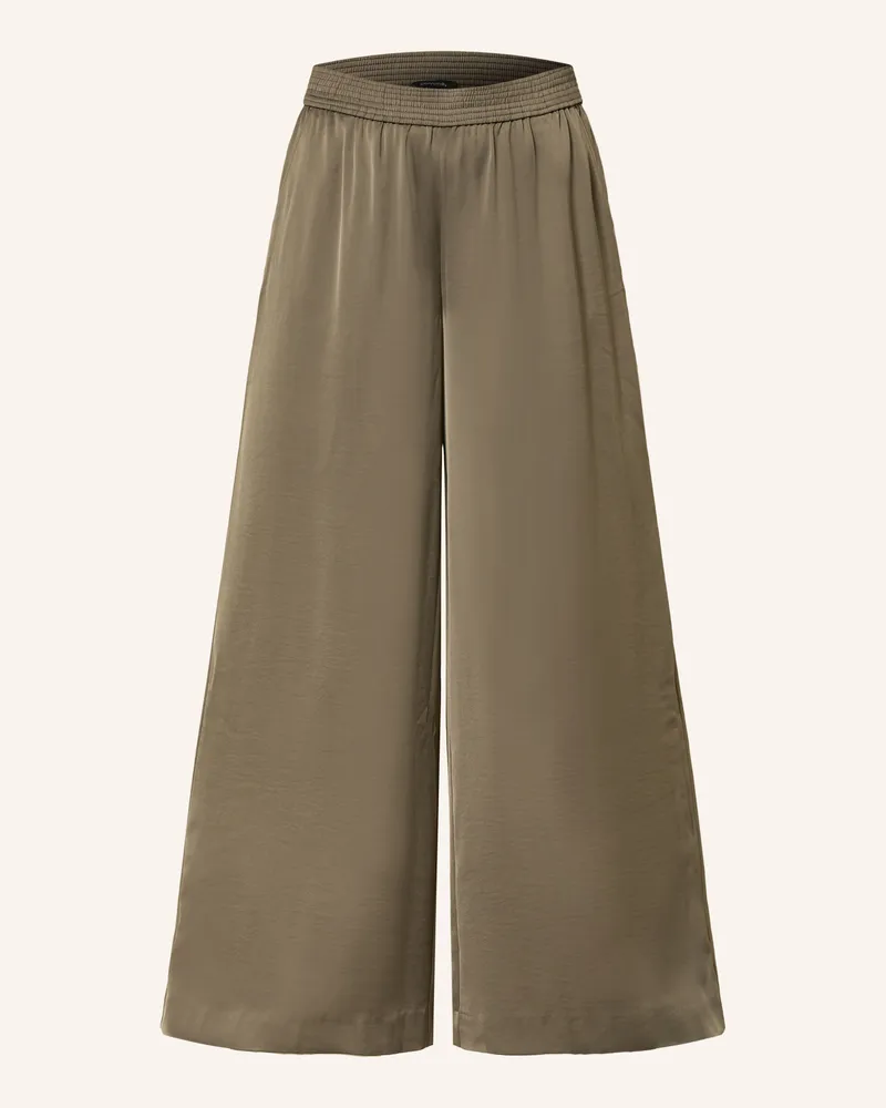 COMMA Marlenehose aus Satin Braun