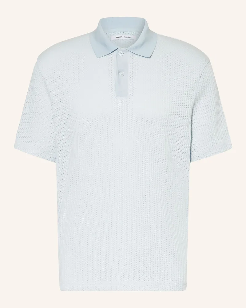 Samsøe & Samsøe Strick-Poloshirt Sajase blau Hellblau