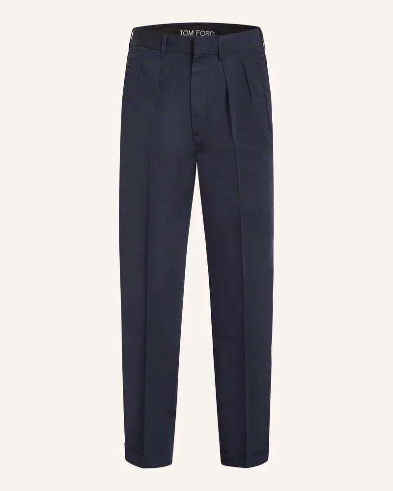 Tom Ford Hose Slim Fit mit Seide Dunkelblau