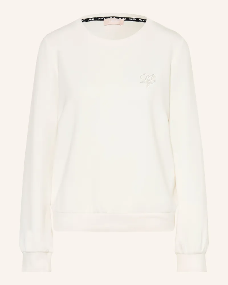 Liu Jo Sweatshirt mit Schmucksteinen Weiss