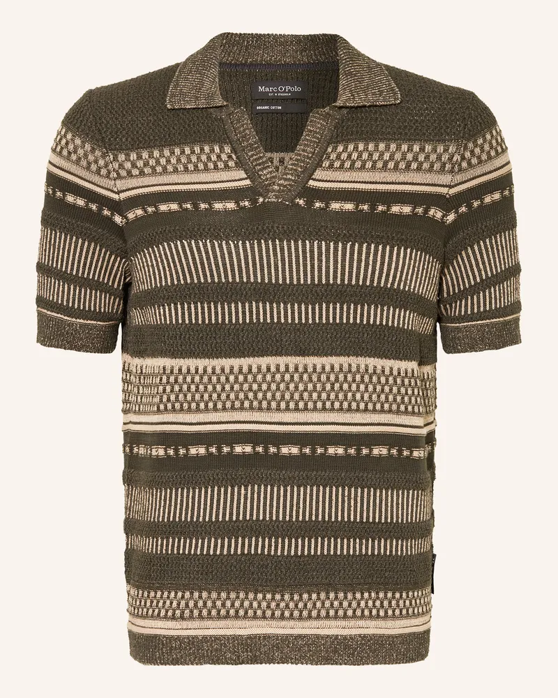 Marc O'Polo Strick-Poloshirt gruen Khaki