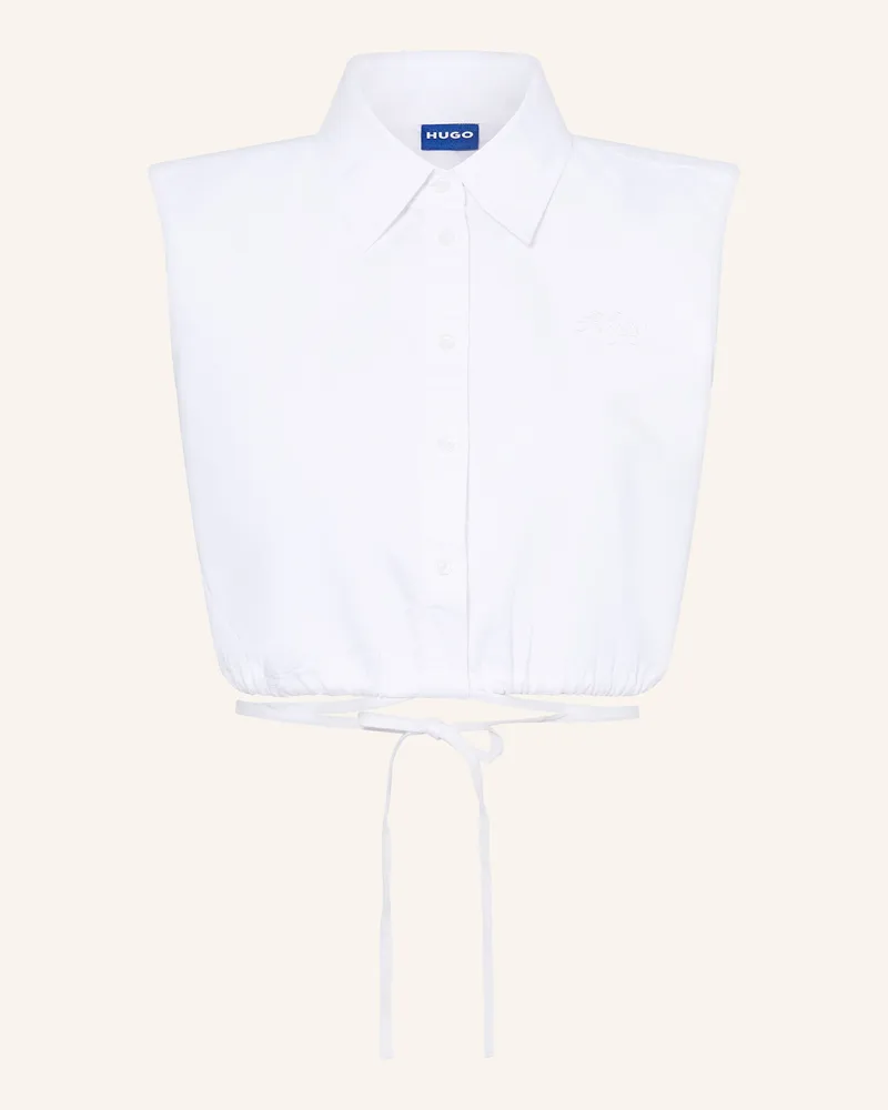HUGO BOSS Cropped-Blusentop EJOY Weiss