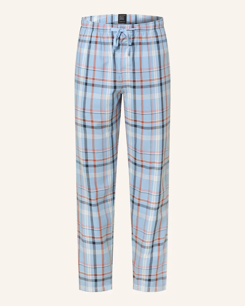 Schiesser Schlafhose MIX+RELAX Hellblau
