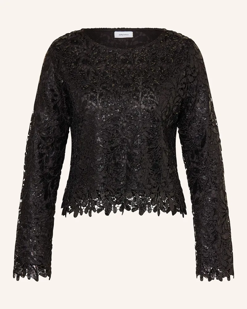 Darling Harbour Blusenshirt aus Spitze mit Pailletten Schwarz