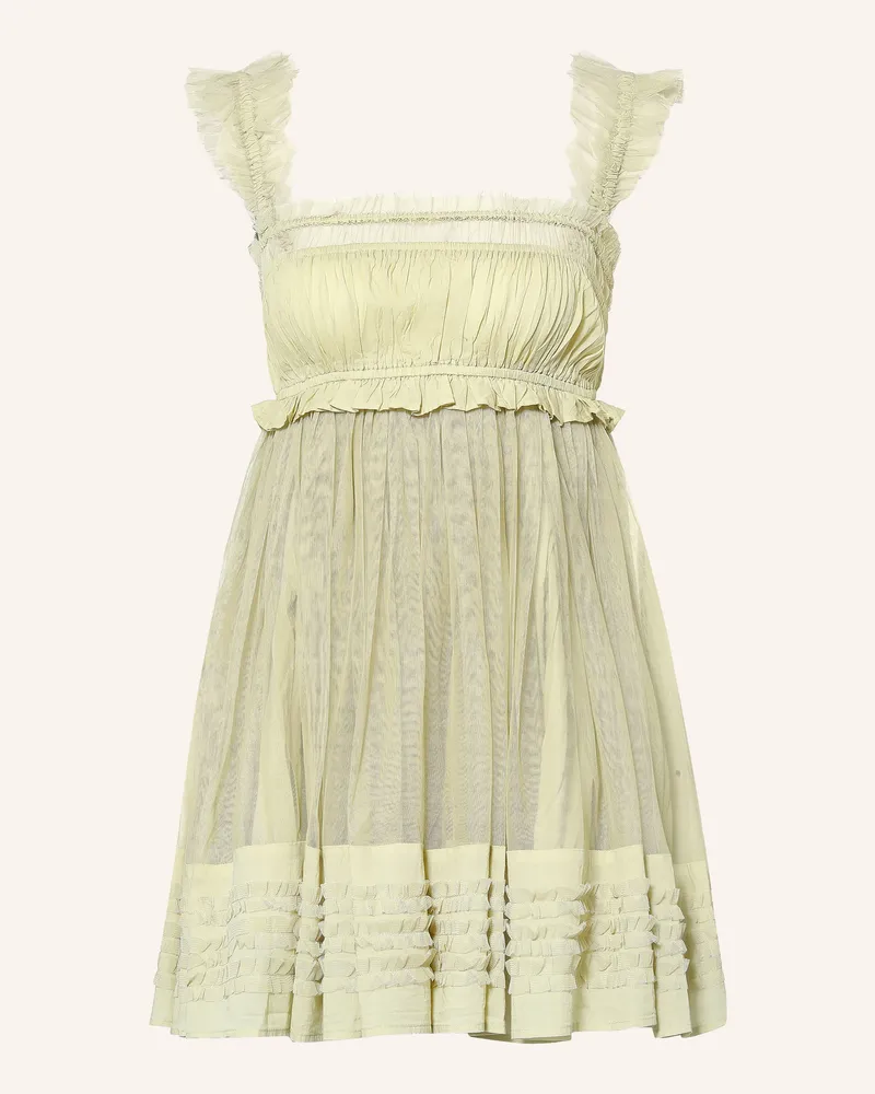AllSaints Kleid Angela Im Materialmix Mit Rüschen gruen Oliv