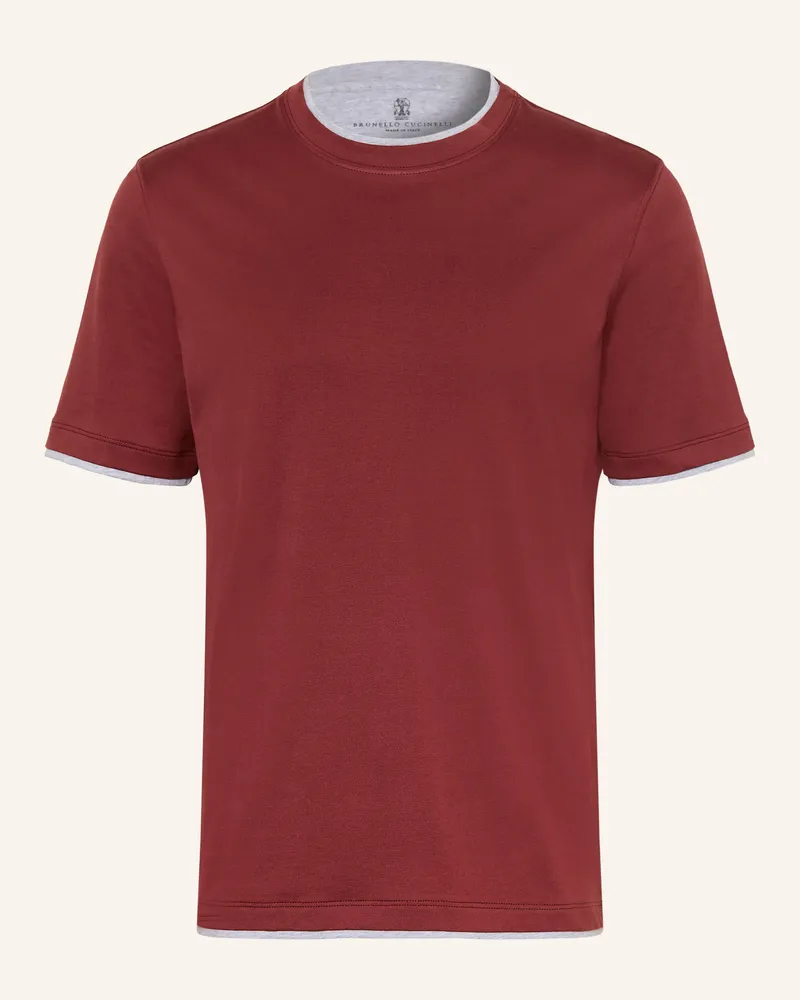 Brunello Cucinelli T-Shirt rot Dunkelrot