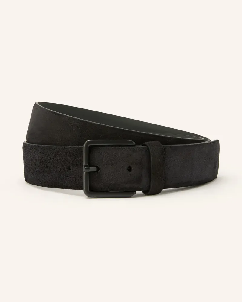 HUGO BOSS Ledergürtel Gethin schwarz Schwarz