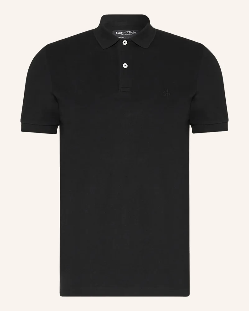 Marc O'Polo Piqué-Poloshirt Shaped Fit Schwarz