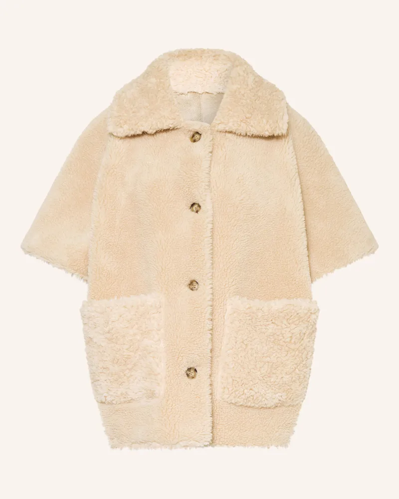Mrs & HUGS Teddyfell-Jacke zum Wenden Ecru