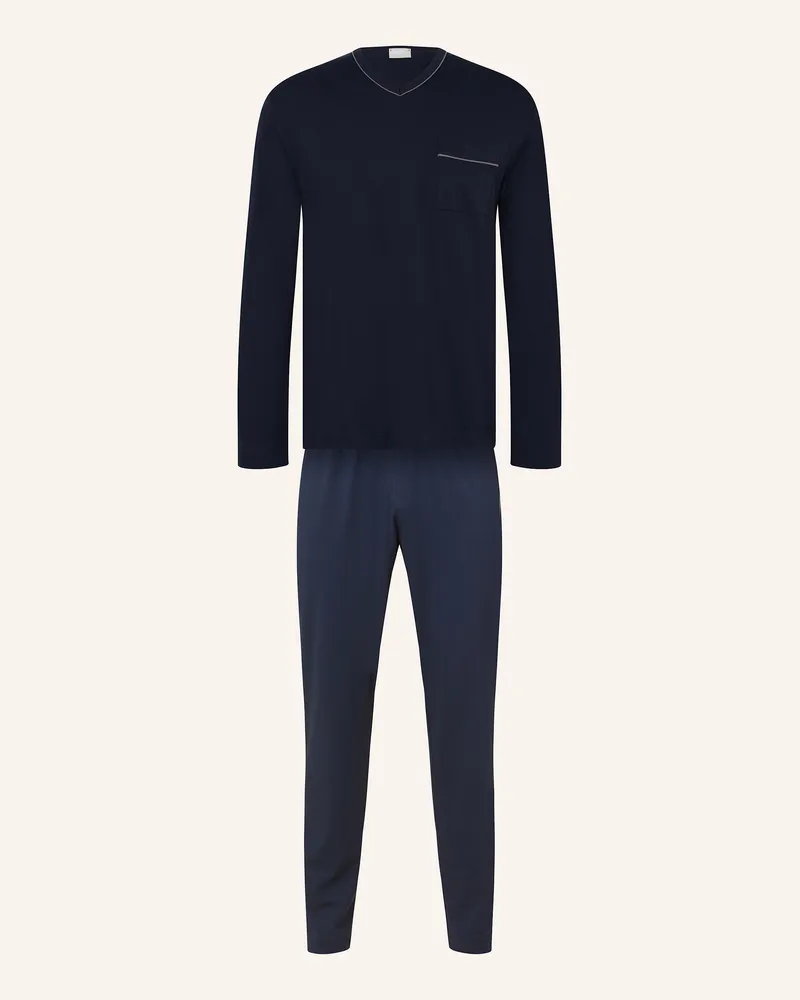 Mey Schlafanzug Serie Pure Night blau Dunkelblau