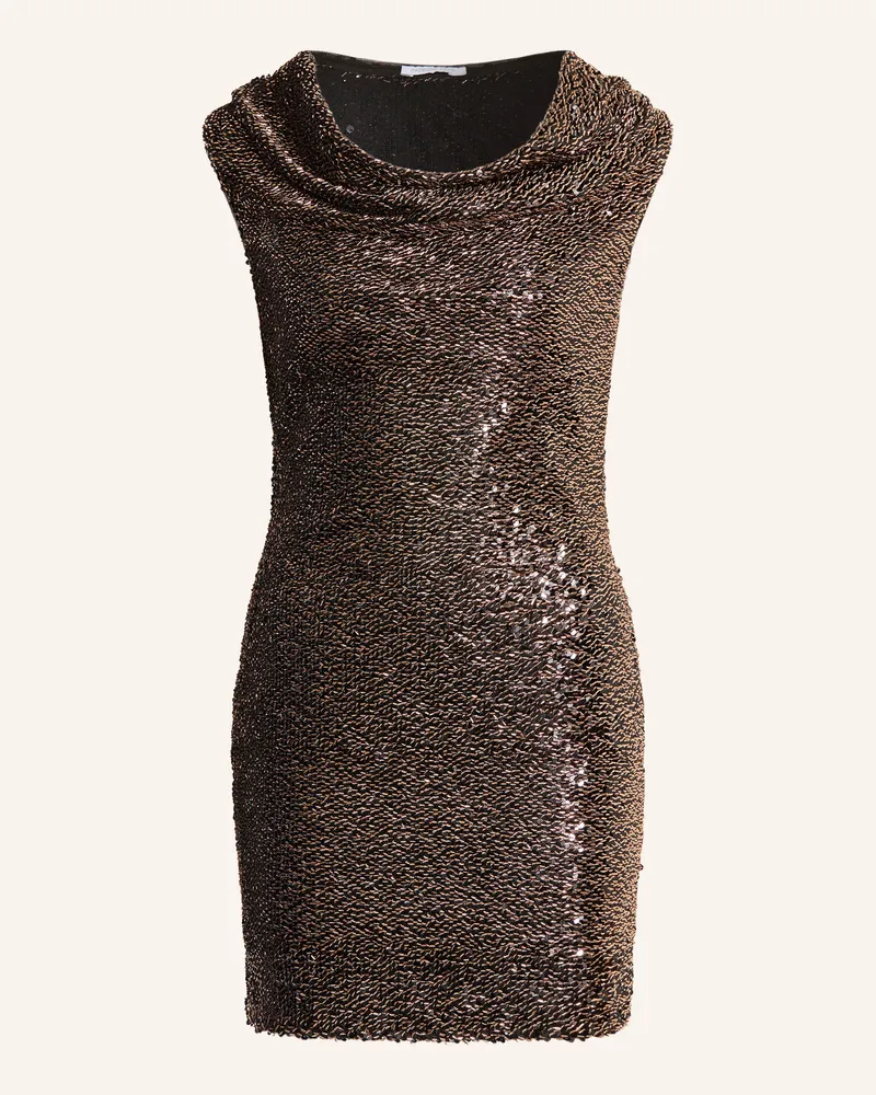 Patrizia Pepe Cocktailkleid Mit Pailletten braun Braun