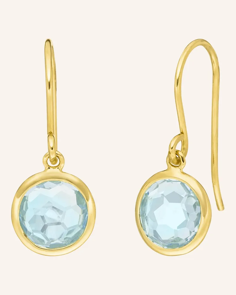 Leaf Ohrhänger BLUE TOPAZ aus 14 Karat Gelbgold Gold