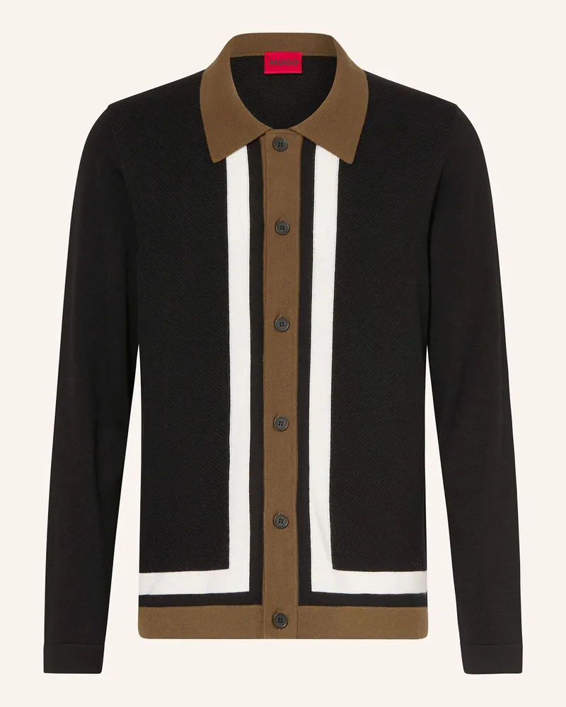 HUGO BOSS Strickjacke SPLON Schwarz