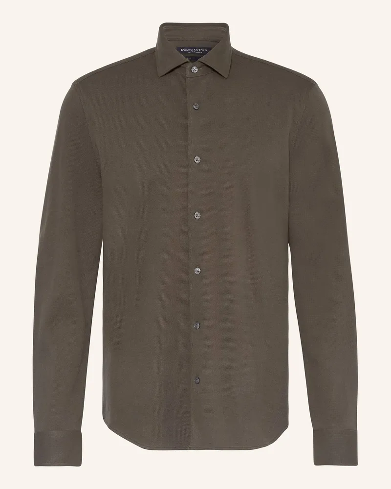 Marc O'Polo Piqué-Hemd Shaped Fit Khaki