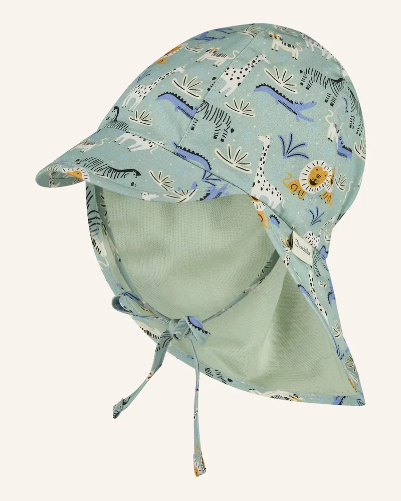 Sterntaler Schirmmütze Mit Nackenschutz Zootiere gruen Hellgrün