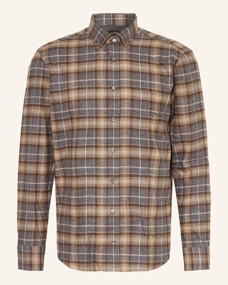 van Laack Flanellhemd ROY Tailor Fit Grau
