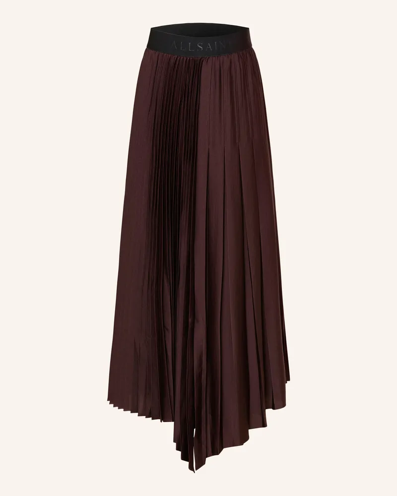 AllSaints Plisseerock Jax rot Dunkelrot