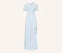 Kleid Mit Spitze Und Schmuckperlen blau