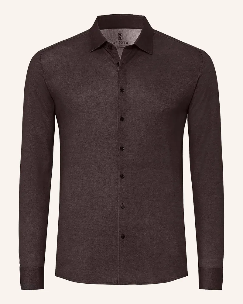 DESOTO Hemd Slim Fit braun Dunkelbraun